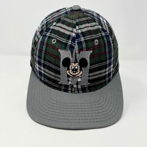 Mickey Mouse Disney Goofy's Hat Co Plaid Snapback Cap Made in USA Vintage